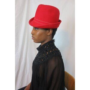 EXPERIENCE 80s Elegance: Red Hot PINK Fedora hat from TheStyleMinr.com